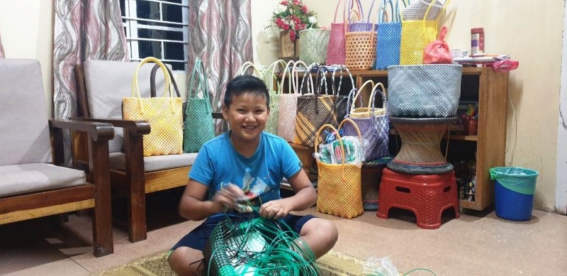 Keneisalie Charles Rutsa, a class 7 student of Christ King Higher Secondary School, Kohima has picked up basket making during this lockdown period.